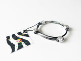African Elephant Knot Bracelet - 4 Knot BLACK & SILVER Mixed Color Metal V2 made in Zimbabwe ships from USA.