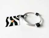 African Elephant Knot Bracelet - 3 Knot BLACK & SILVER Color Metal V1 made in Zimbabwe ships from USA.