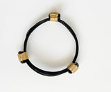 African Elephant Knot Bracelet - 3 Knot BLACK & GOLD Color Metal V1 made in Zimbabwe ships from USA.