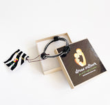 African Elephant Knot Bracelet - 3 Knot BLACK & SILVER Mixed Color Metal V2 made in Zimbabwe ships from USA.