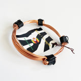 African Elephant Knot Bracelet - 4 Knot BLACK & COPPER Color Metal V2 made in Zimbabwe ships from USA.