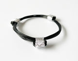 African Elephant Knot Bracelet - 3 Knot BLACK & SILVER Color Metal V2 made in Zimbabwe ships from USA.