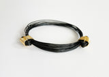 African Elephant Knot Bracelet - 2 Knot BLACK & GOLD Color Metal V1 made in Zimbabwe ships from USA.