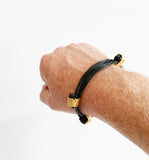 African Elephant Knot Bracelet - 4 Knot BLACK & GOLD Color Metal V1 made in Zimbabwe ships from USA.
