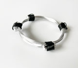 African Elephant Knot Bracelet - 4 Knot BLACK & SILVER Color Metal V1 made in Zimbabwe ships from USA.