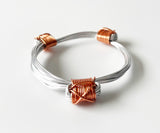 African Elephant Knot Bracelet - 3 Knot SILVER & COPPER Color Metal V2 made in Zimbabwe ships from USA.