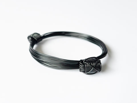 African Elephant Knot Bracelet - 2 Knot BLACK Color Metal V2 made in Zimbabwe ships from USA.