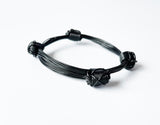 African Elephant Knot Bracelet - 4 Knot BLACK Color Metal V2 made in Zimbabwe ships from USA.