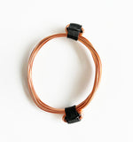 African Elephant Knot Bracelet - 2 Knot BLACK & COPPER Color Metal V2 made in Zimbabwe ships from USA.