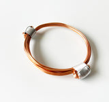 African Elephant Knot Bracelet - 2 Knot SILVER & COPPER Color Metal V1 made in Zimbabwe ships from USA.