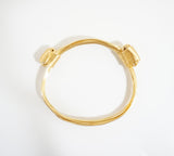 African Elephant Style Bracelet - 2 Knot Gold/Champagne color aluminum Zimbabwe!