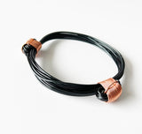 African Elephant Knot Bracelet - 2 Knot Thick/Bulky COPPER & BLACK Color Metal made in Zimbabwe ships from USA.
