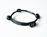African Elephant Knot Bracelet - 4 Knot BLACK Color Metal V2 made in Zimbabwe ships from USA.