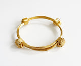 African Elephant Knot Bracelet - 4 Knot GOLD Color Metal V2 made in Zimbabwe ships from USA.